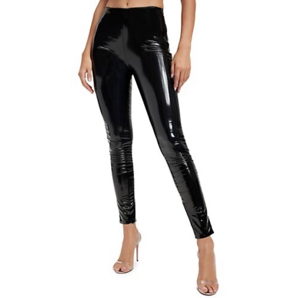 Good American Pants - GOOD AMERICAN Patent Pull-On Skinny Pants Black Size 1